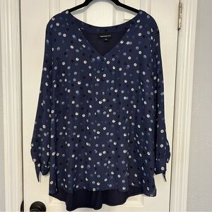 Torrid Women's Navy Polka Dot Top